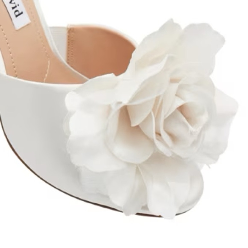 Ivory Bridal Flower Heels - Picture 6 of 13